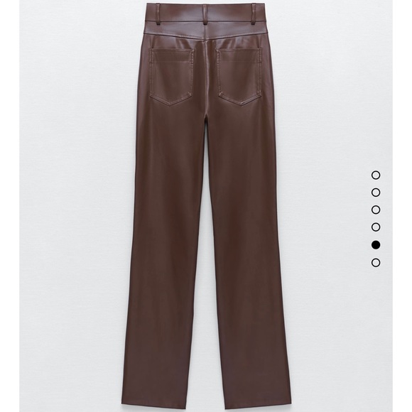 ZARA faux leather pants with a slit - Picture 5 of 6
